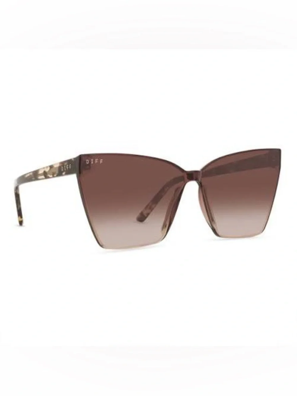 DIFF Goldie GM51 Oversized Shield Sunglasses Tortoise Brown Gradient w/ Case